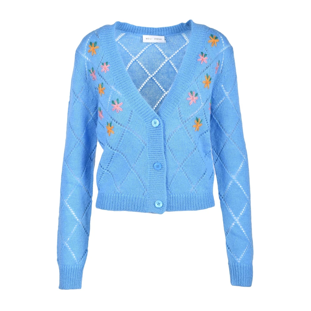 Weili Zheng Lichtblauwe Cardigan voor Vrouwen Blue Dames