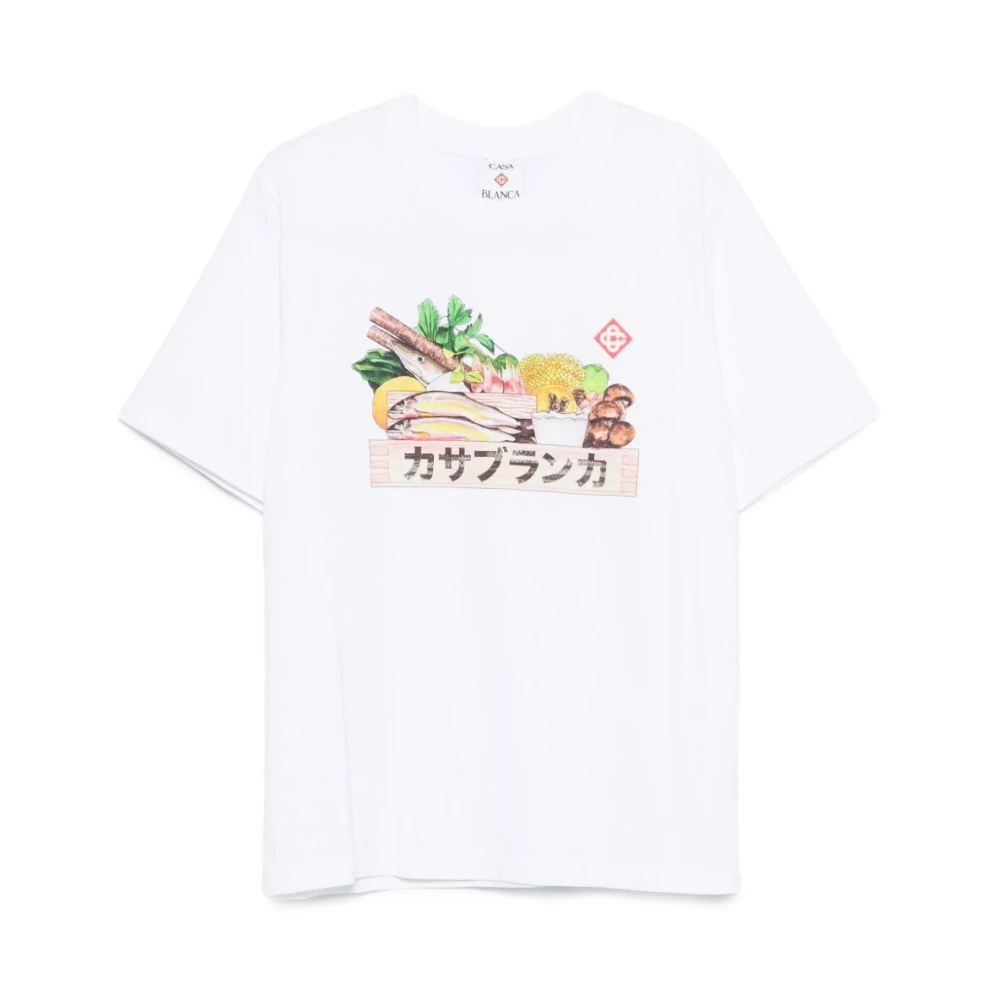 Casablanca Men's White Crew Neck T-Shirt - T-Shirts - S - Tops