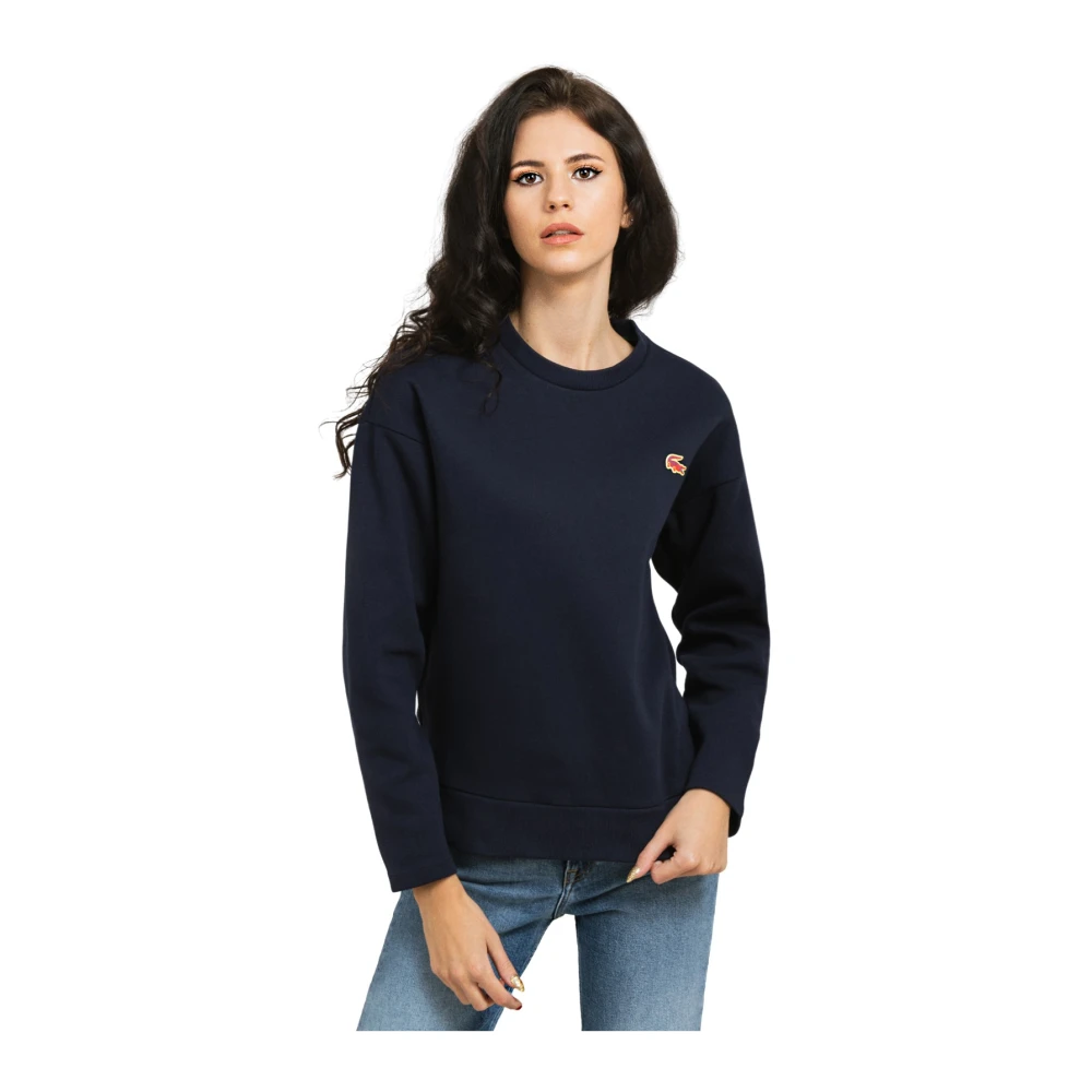 Lacoste Navy Katoenen Dames Sweatshirt Klassieke Stijl Blue Dames