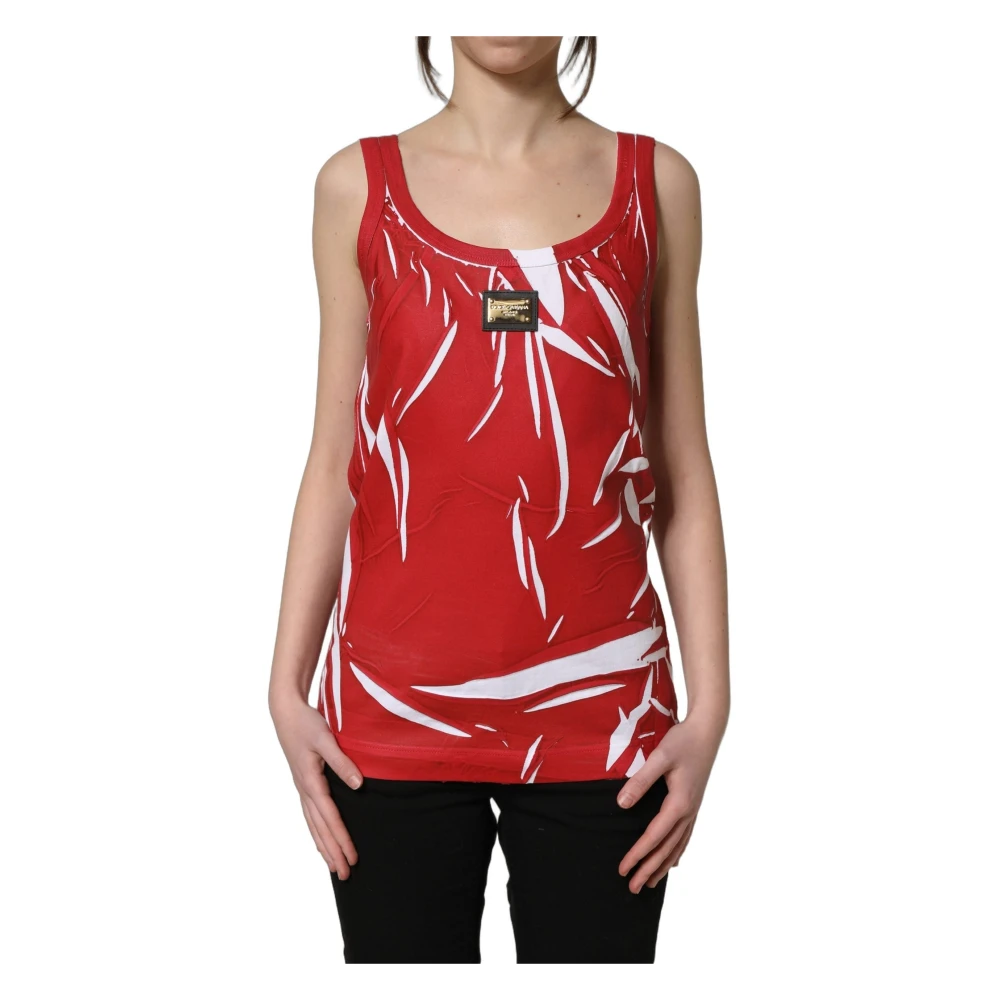 Dolce & Gabbana Women's Red Sleeveless Tops, S, Sleeveless Tank