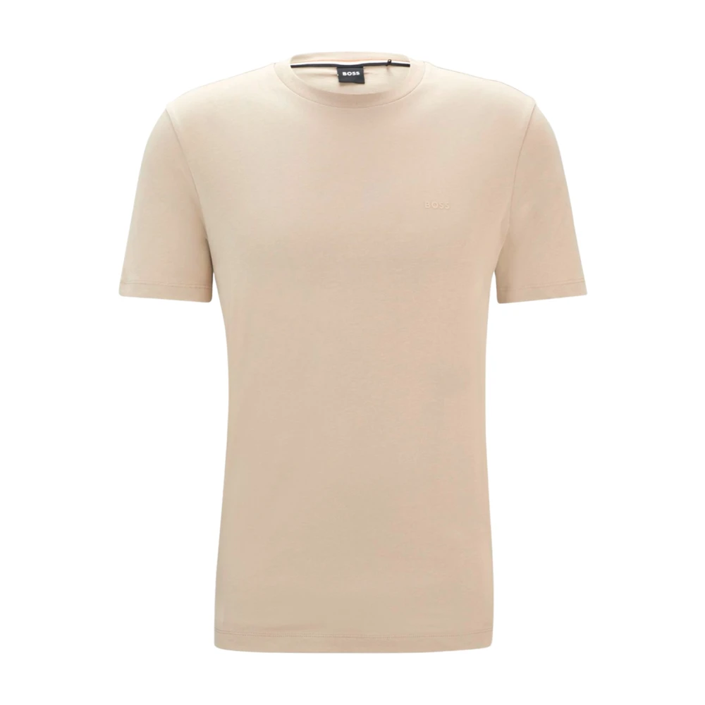 Boss Casual Crew Neck Katoenen T-Shirt Beige Heren