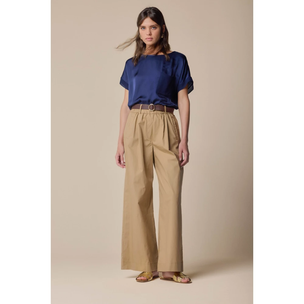 Kocca Stijlvolle Wijde Broek Brown Dames