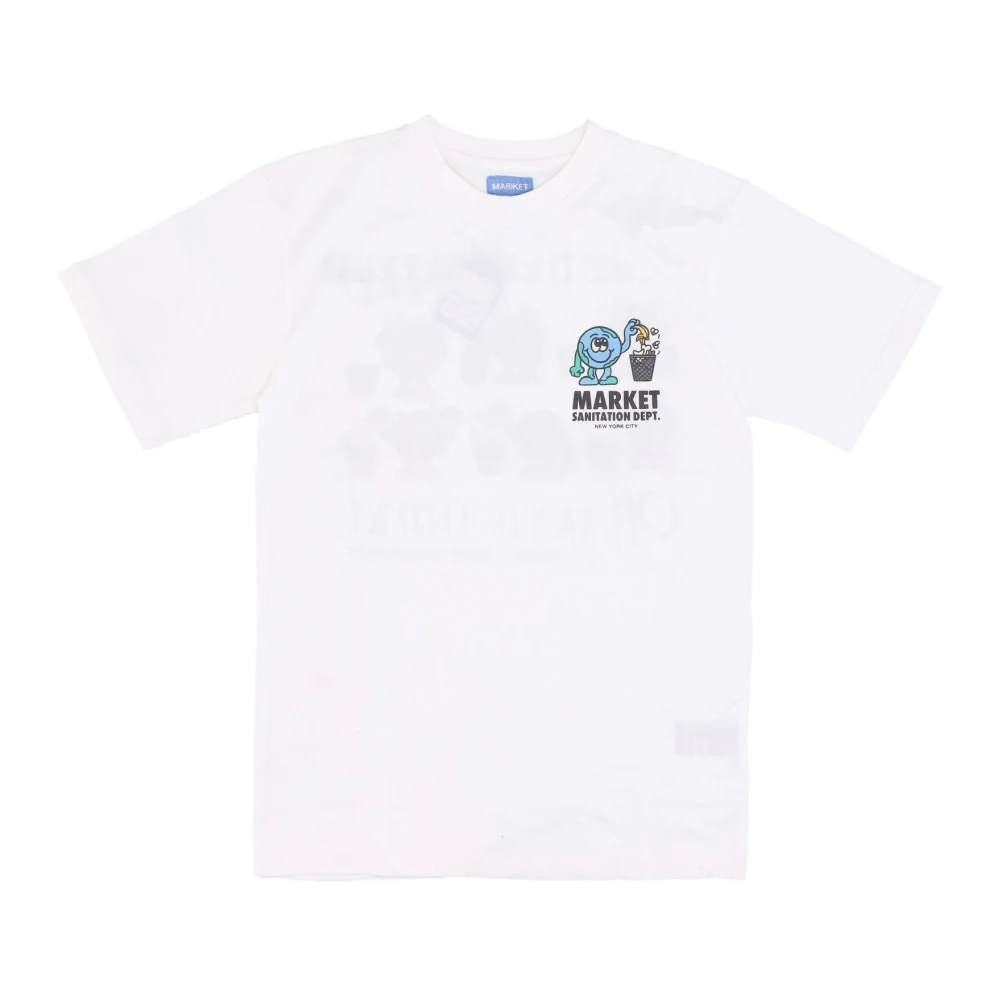 Market Witte Crew Neck Tee met Grafische Print White Heren