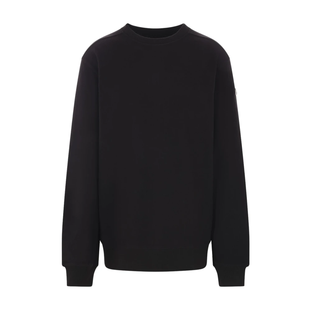 Moncler Zwarte Oversized Sweater met Logopatch Black Heren