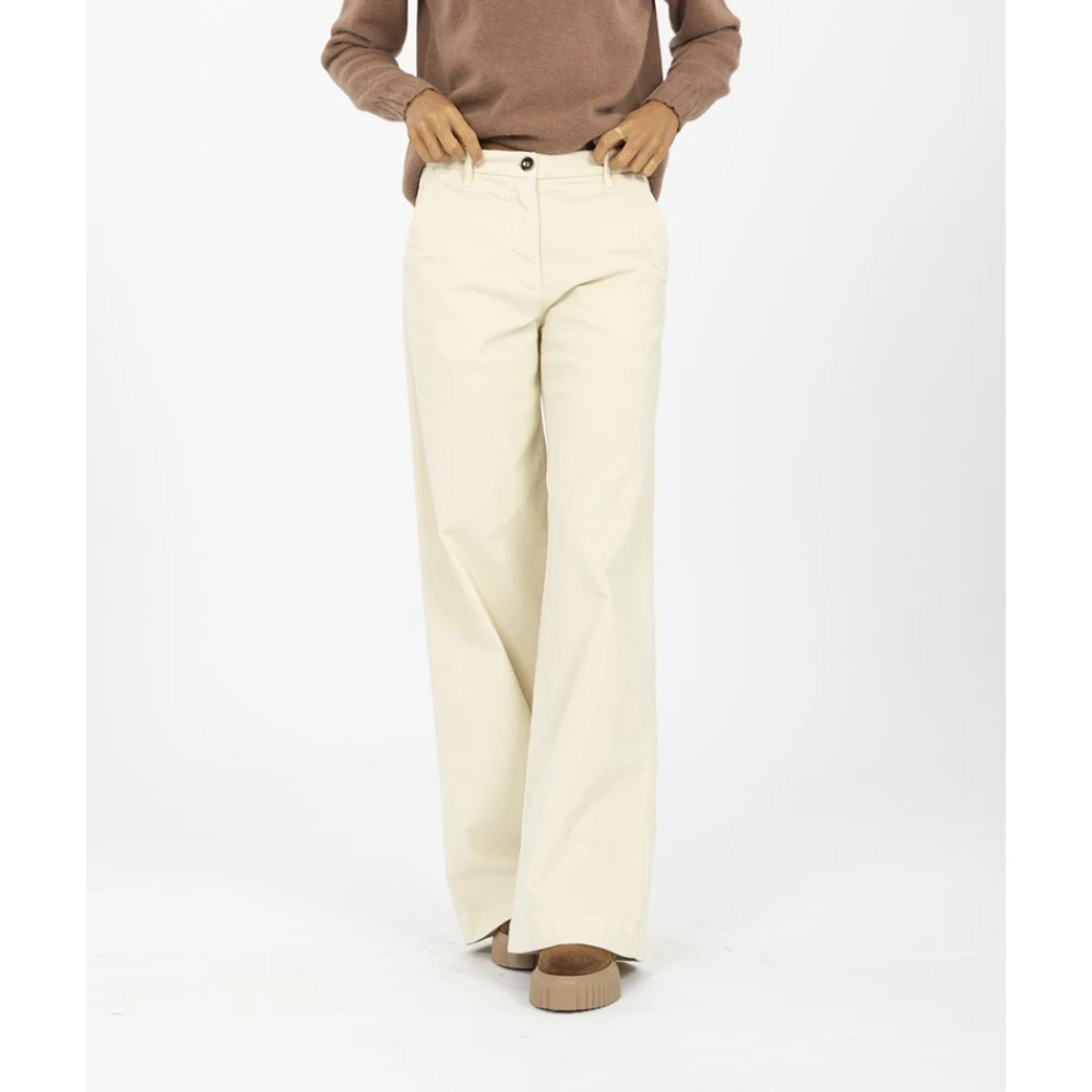 Nine In The Morning Wijde Corduroy Broek White Dames