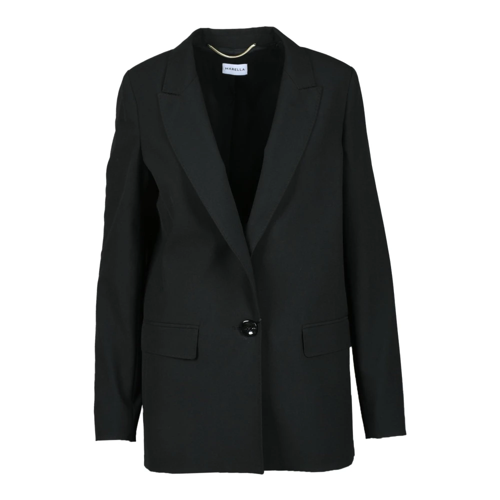 Marella Elegante Blazer met Polyester Mix Black Dames