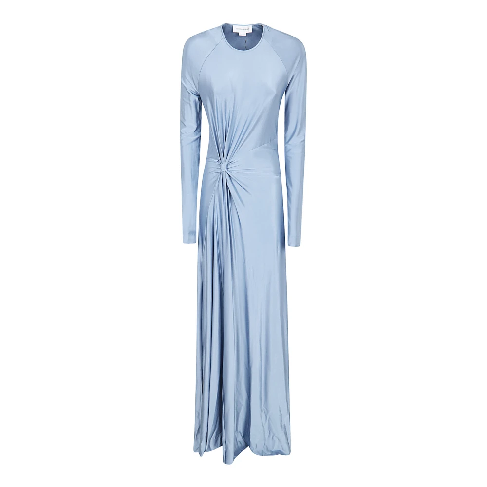 Victoria Beckham Women's Blue Gowns, Xs, Long Sleeve Twist Detail Gown
