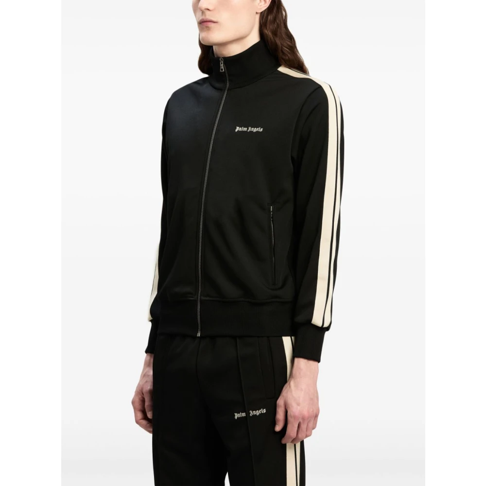 Palm Angels Zwart en wit sweatshirt stijlvol ontwerp Black Heren