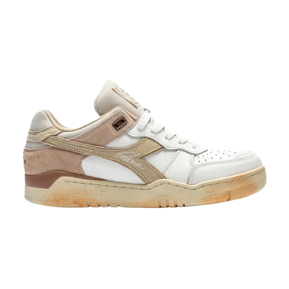 Diadora Women's White Vintage Tennis Style Sneakers