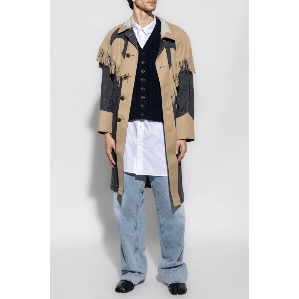 Maison Margiela Jas in contrasterende stoffen Blue Heren