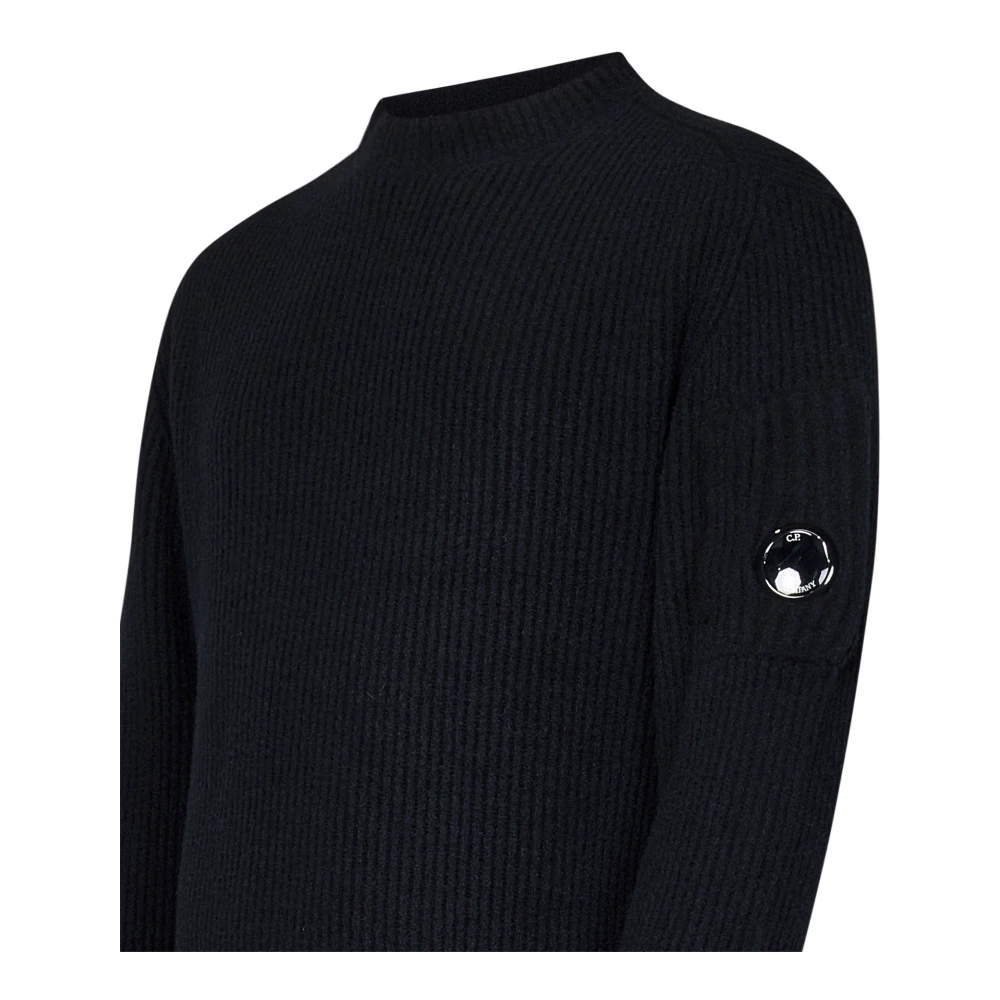 C.P. Company Zwarte Crewneck Sweater met Ritszak Black Heren