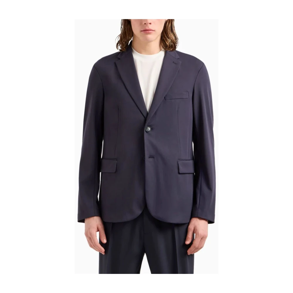 Emporio Armani Blauwe Jas voor Mannen Blue Heren
