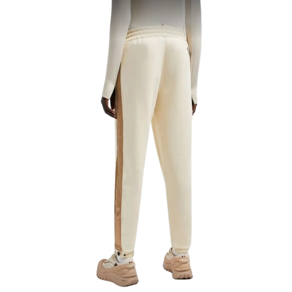 Moncler Katoenen Fleece Gewatteerde Sweat Bottoms Beige Dames