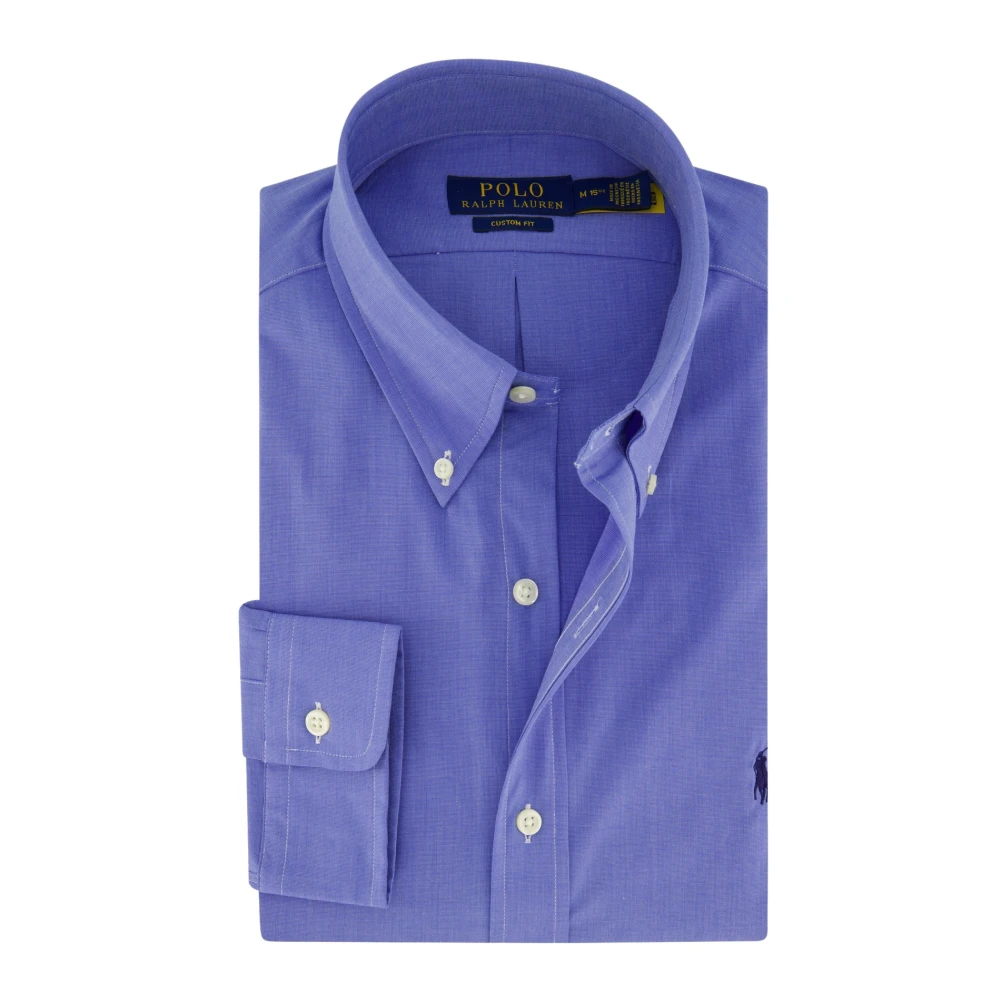 POLO Ralph Lauren slim fit overhemd met logo blue end on end