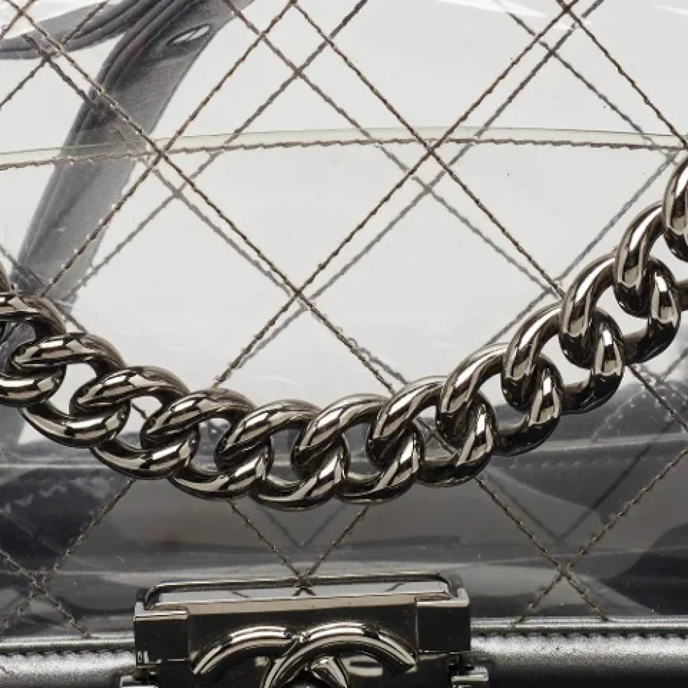 Chanel Vintage Pre-owned Leather shoulder-bags Gray Dames