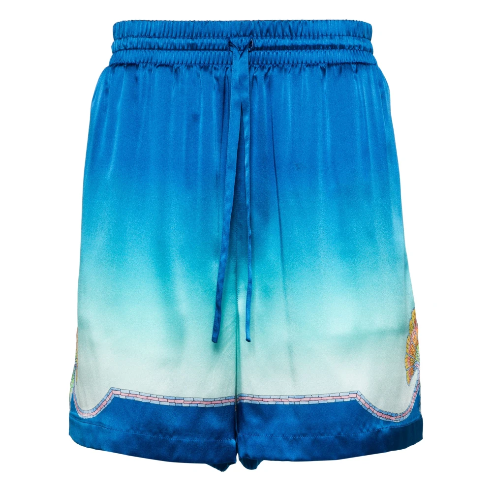 Casablanca Zijden Trekkoord Shorts Blue Heren