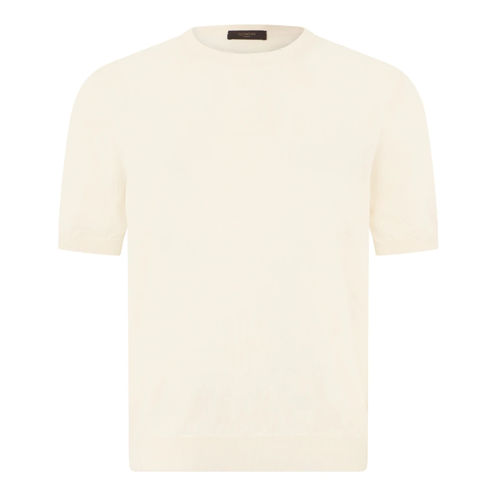 Slowear Mannelijk Beige Truien & Vesten Heren, Xl, Katoen, Trui Met Ronde Hals