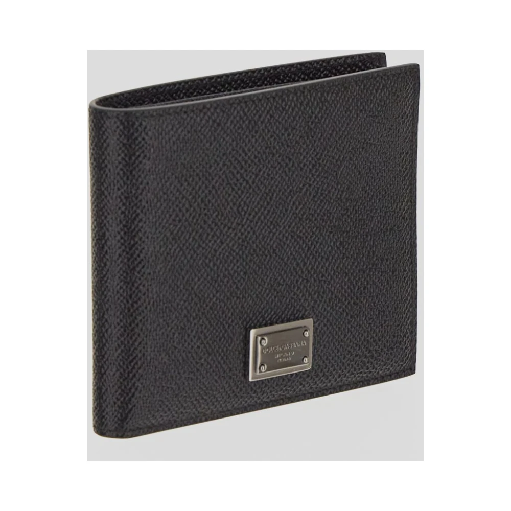 Dolce & Gabbana Leren Bifold Portemonnee Black Heren