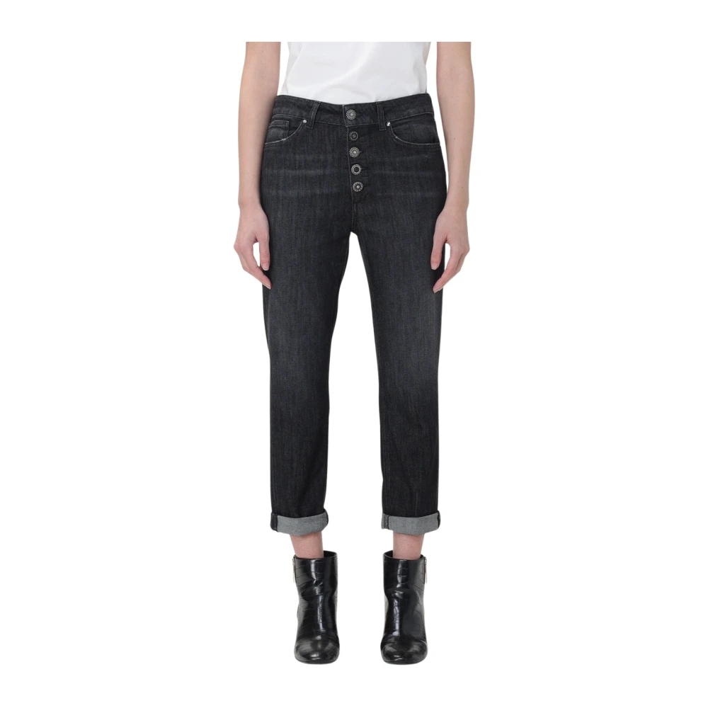 Dondup Women's Black Cropped Jeans, W25, Koons Trousers