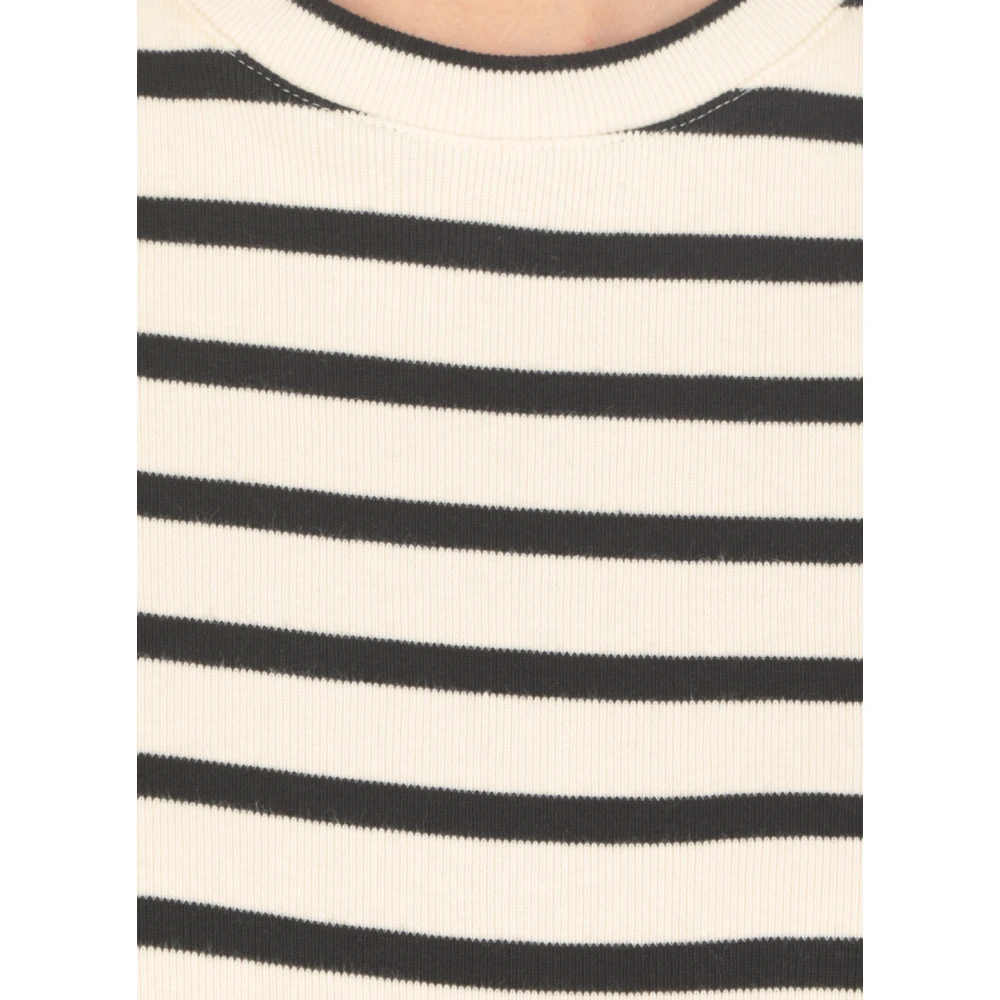 Jil Sander Gestreept katoenen T-shirt voor vrouwen White Dames