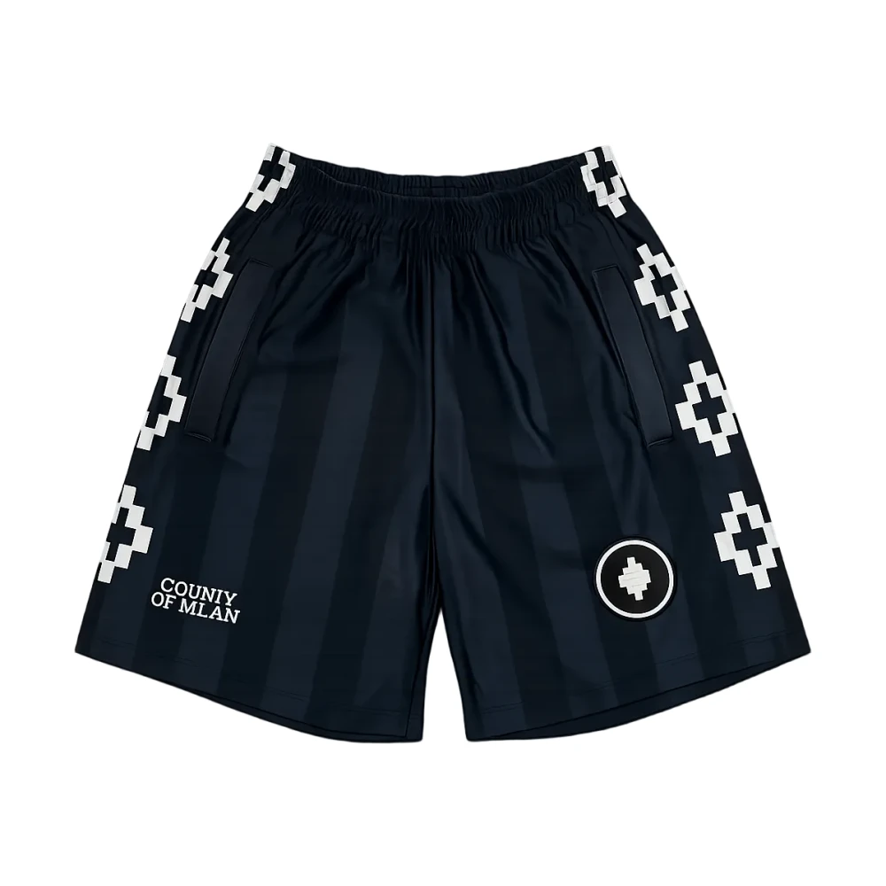 Marcelo Burlon Men's Black Beachwear, Xl, Short Shorts