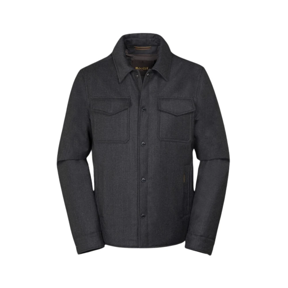 Moorer Men's Gray Light Jackets, M, Baidon Overshirt