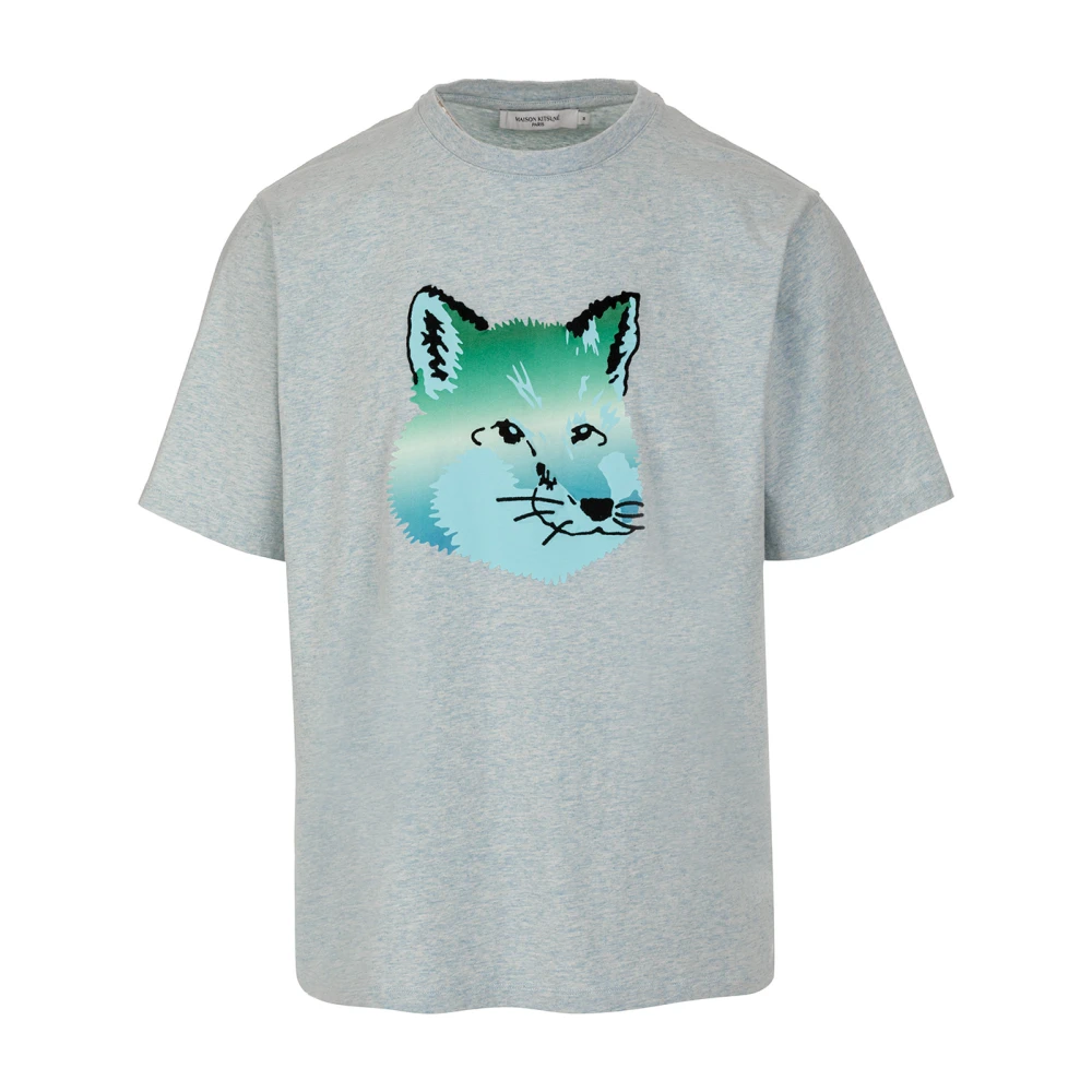 Maison Kitsuné Vibrant Fox Head T-shirt Gray Heren