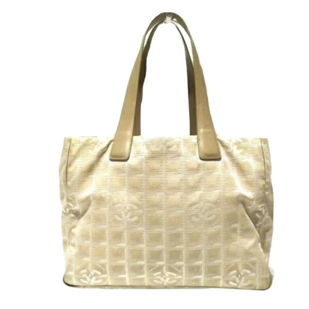 Chanel Vintage Pre-owned Canvas chanel-vskor Beige, Dam