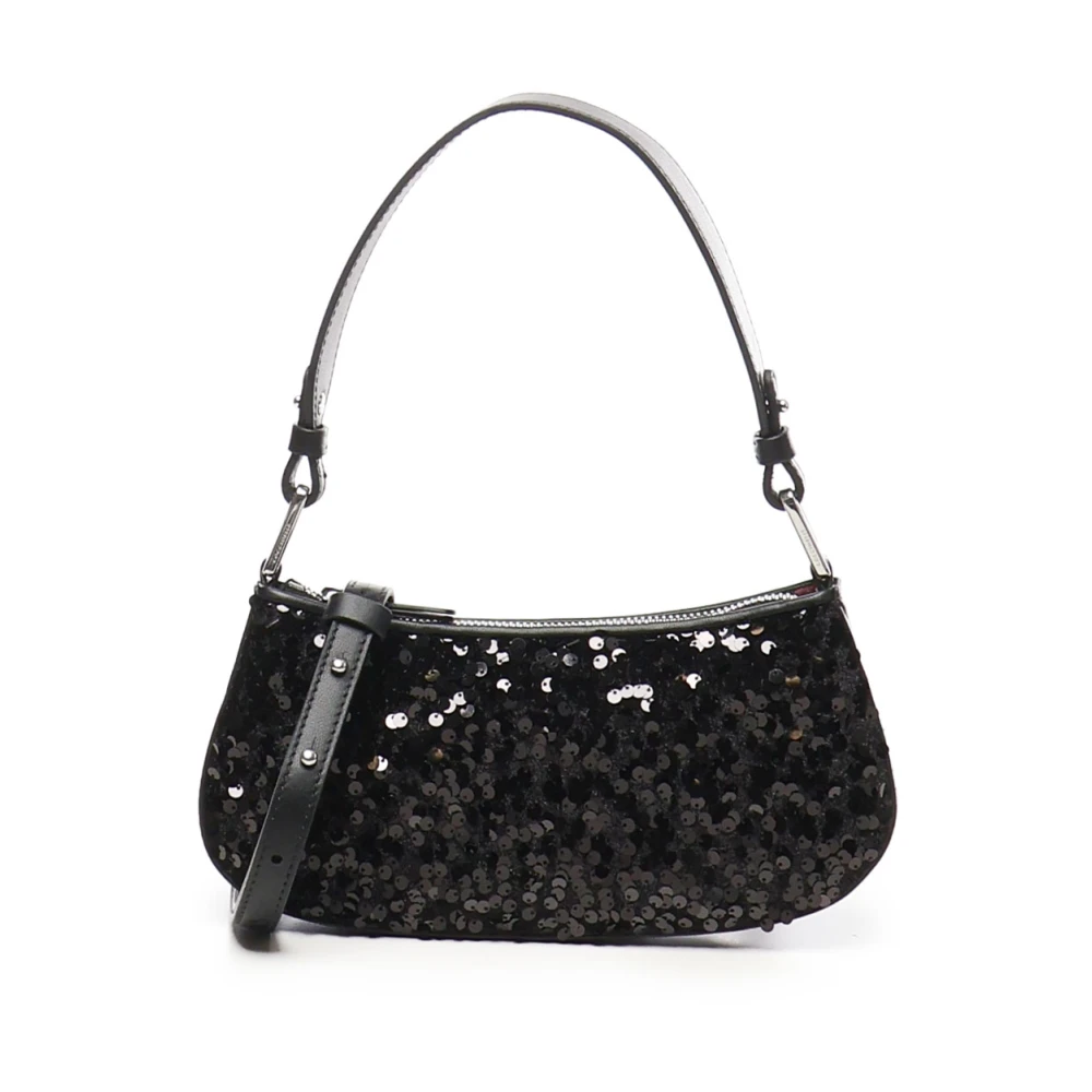 Coccinelle Zwarte Parel Paillet Schoudertas Black Dames