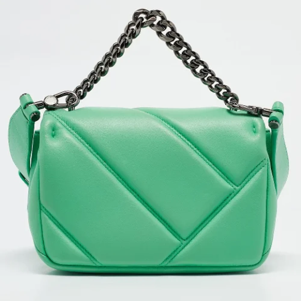Bvlgari Vintage Pre-owned Leather crossbody-bags Green Dames