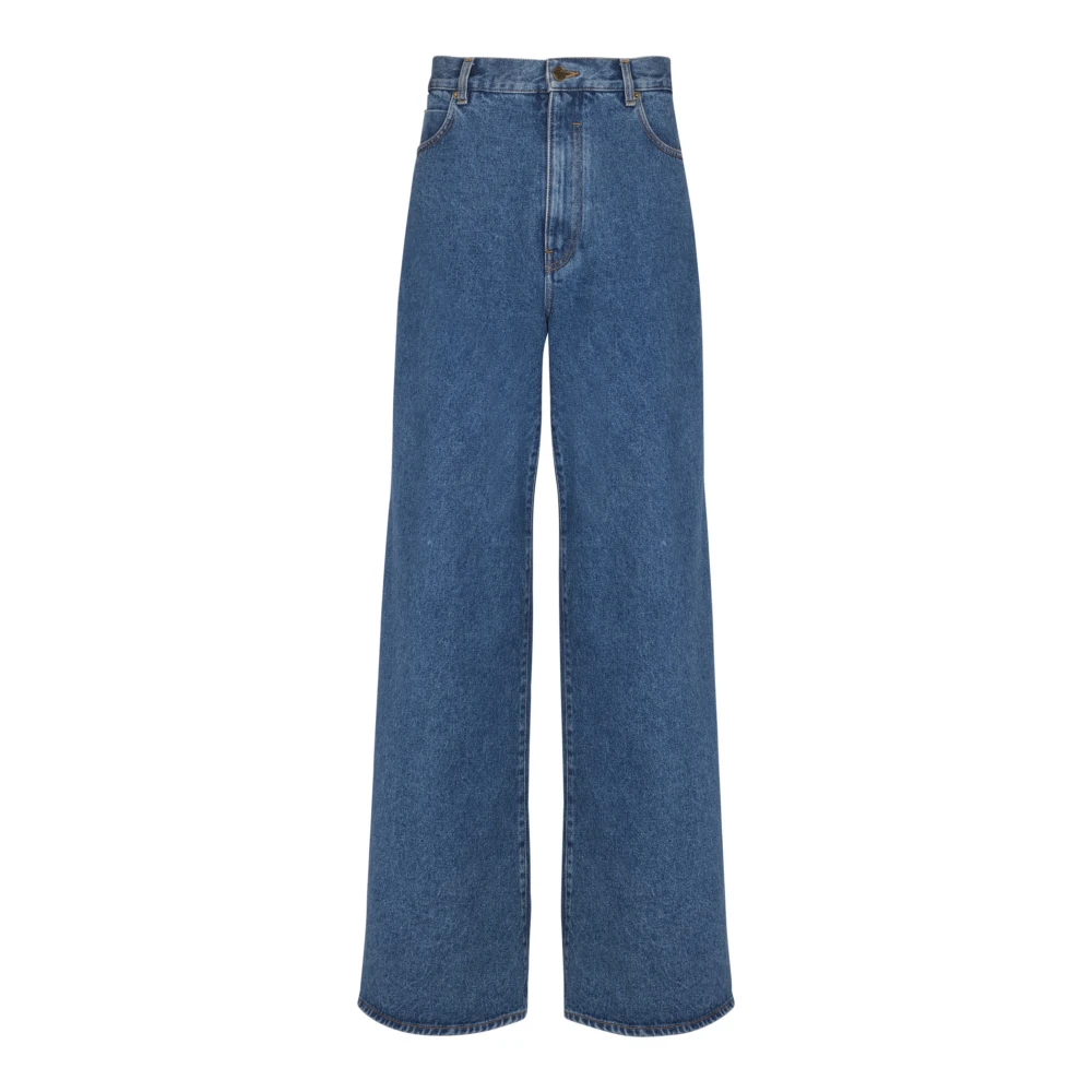 Balmain Blue Wide-Leg Jeans - Male - Wide Jeans - W32 - Jeans