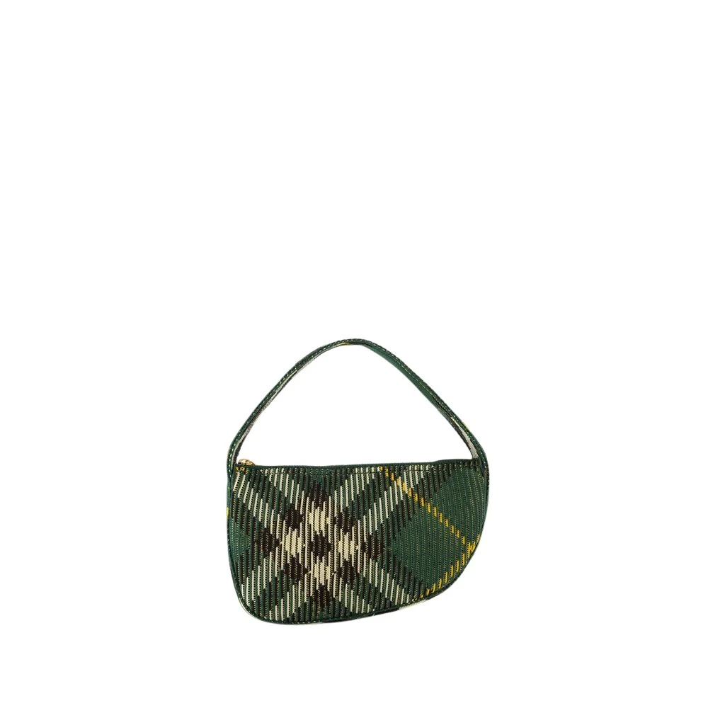 Burberry Groene Nylon Baguette Tas met Top Handvat Green Dames