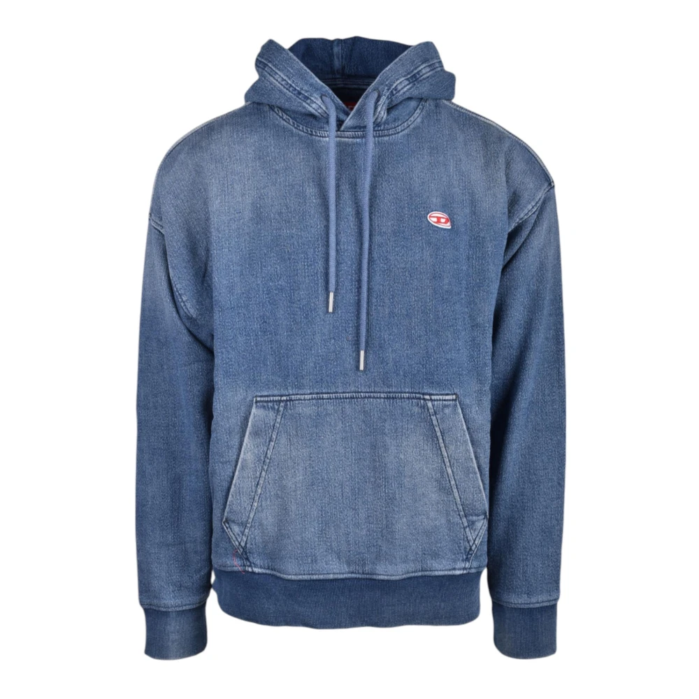 Diesel Blauwe Hoodie met Zak Blue Heren
