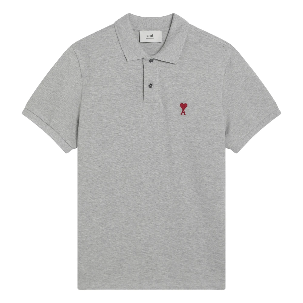 Ami Paris Polo met korte mouwen Gray Heren