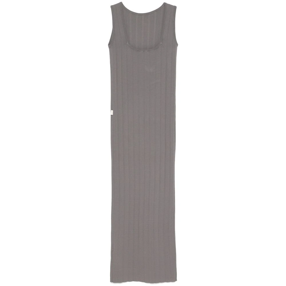 Remain Birger Christensen Vierkante Open Rug Ronde Hals Jurk Gray Dames