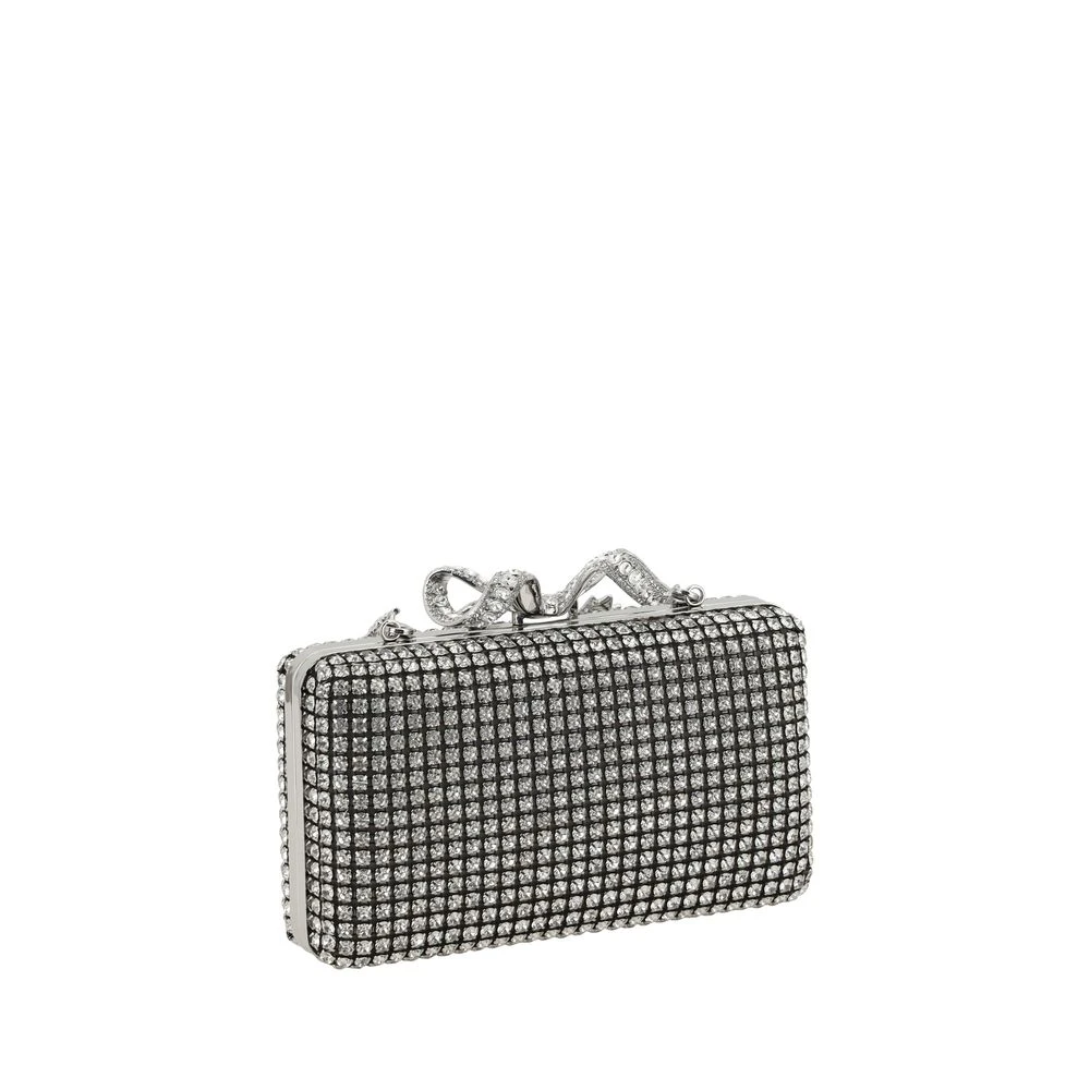 Self Portrait Kristallen box clutch tas met strassstenen Gray Dames