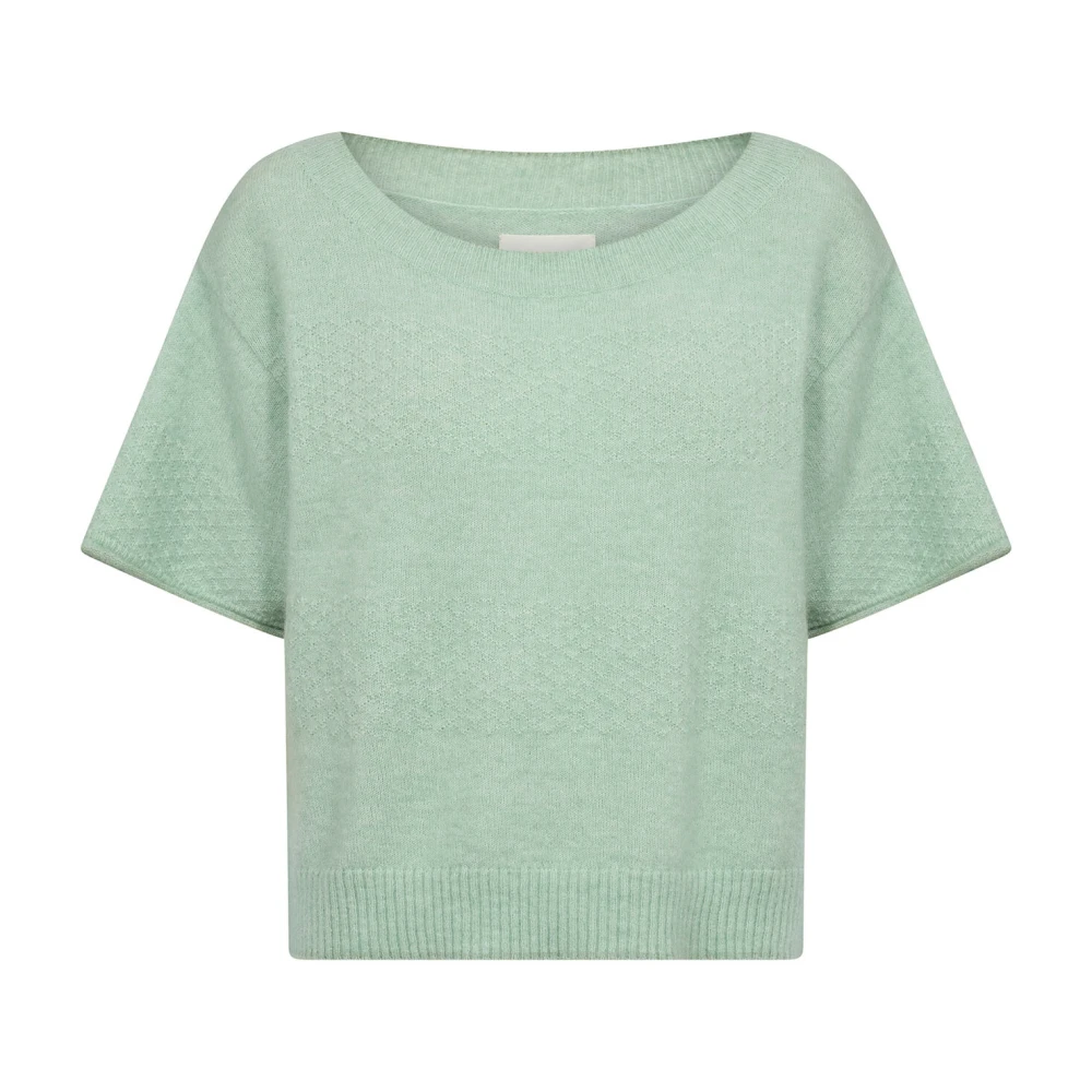 Part Two Groene Gebreide Trui Nashapw Stijl Green Dames