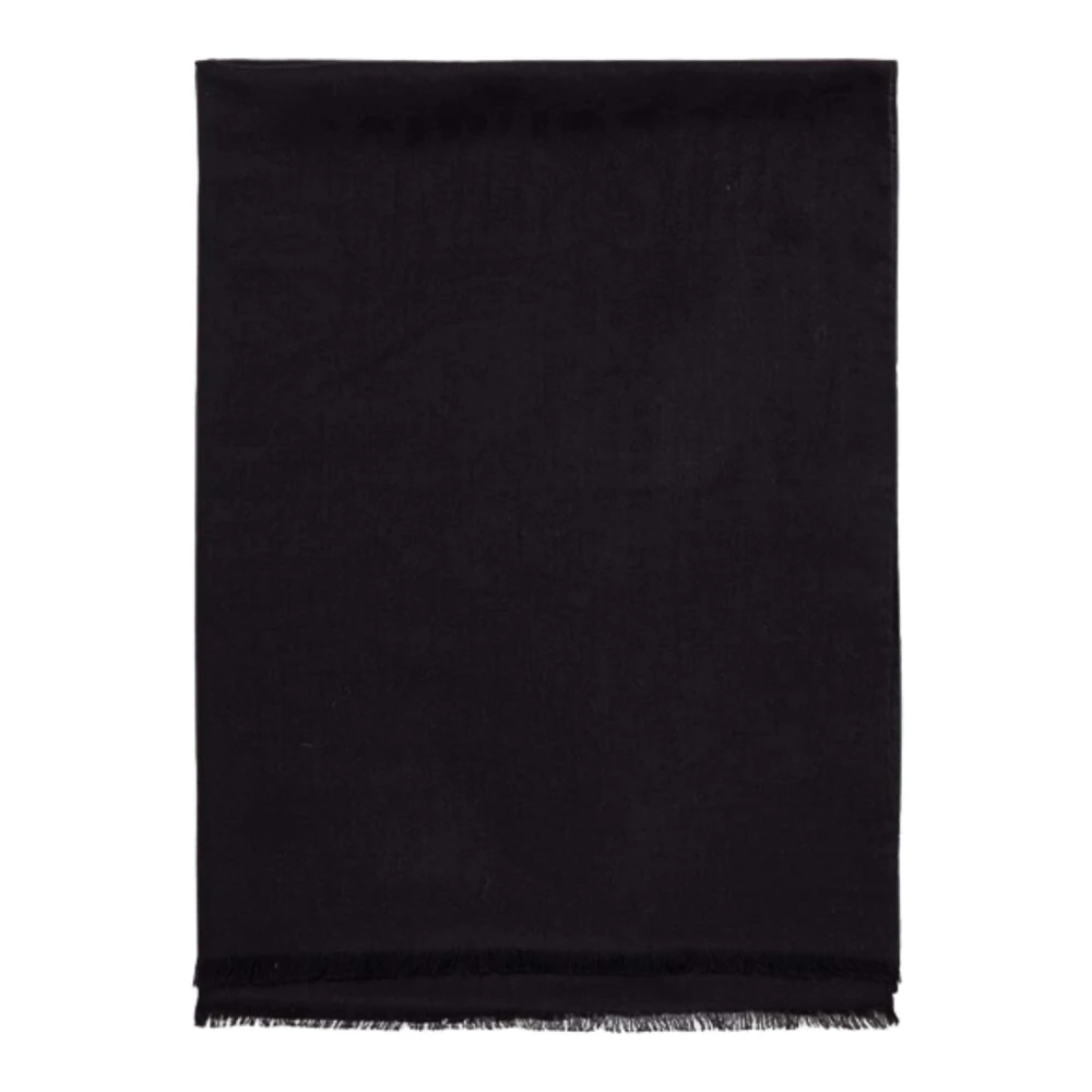 Moschino Zwarte Sjaal met Franje Randen Black Dames