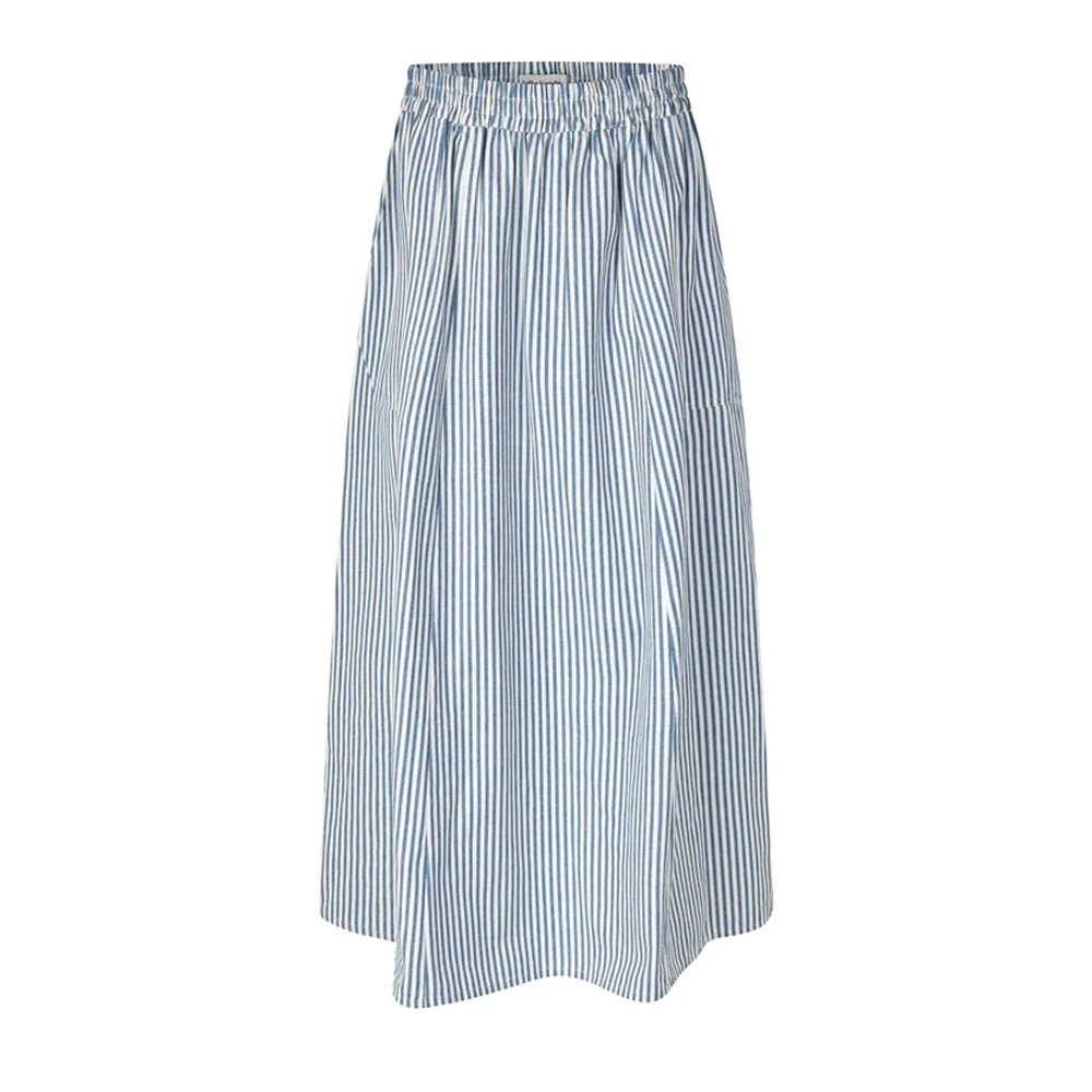 Lollys Laundry Gestreepte Maxi Rok Elegant en Casual Blue Dames