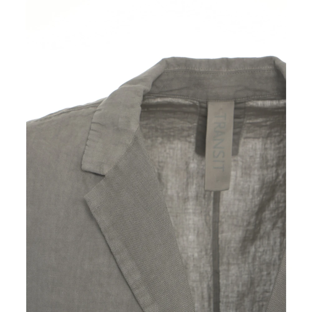 Transit Grijze Linnen Blazer Single-Breasted Elegante Stijl Gray Heren