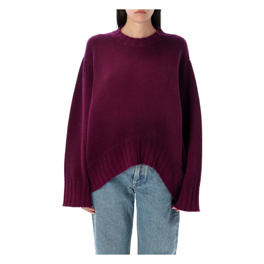 The Attico Women's Purple Round-Neck Knitwear, 3XS, Burgundy Knitwear Aw25 Jumper