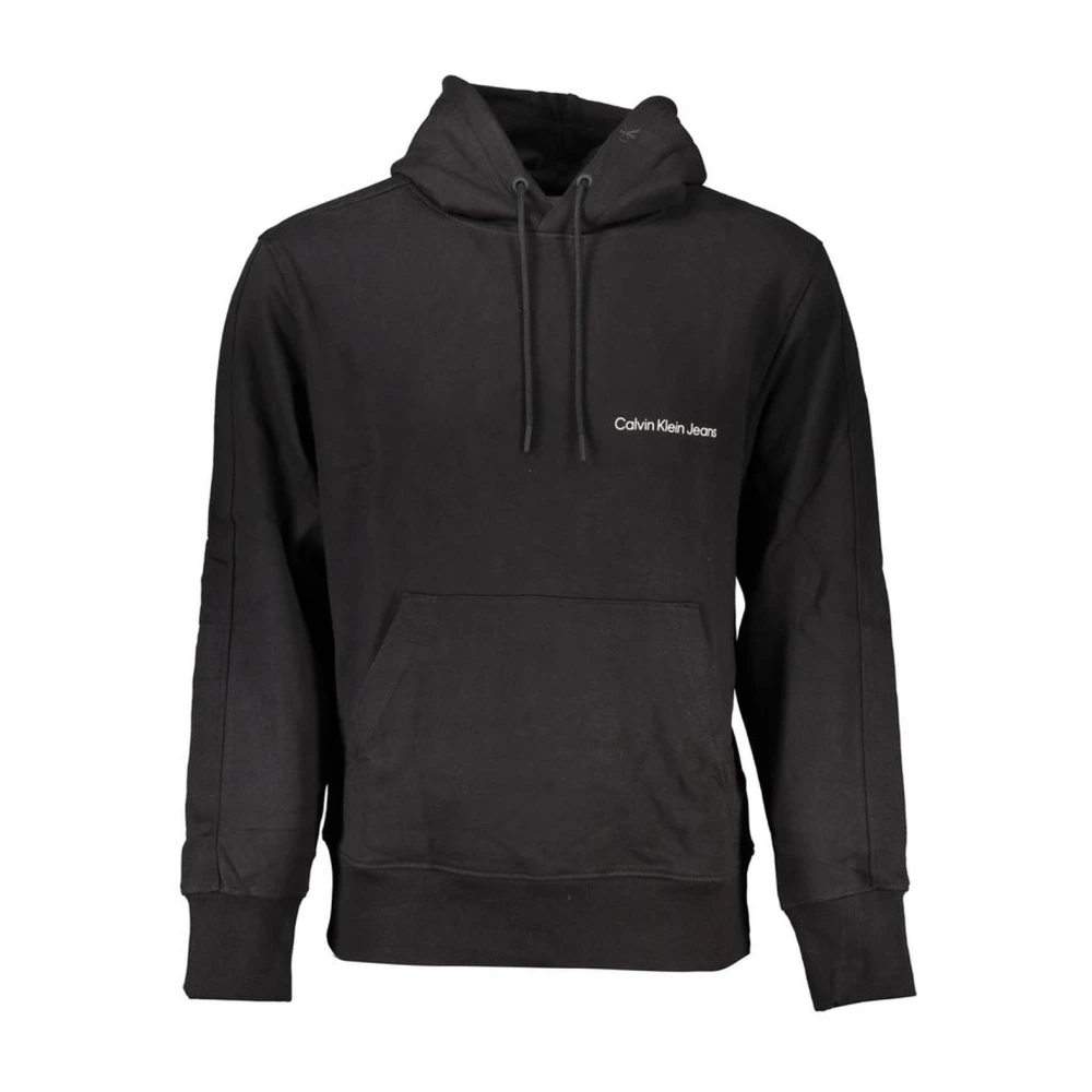 Calvin Klein Jeans Heren Katoenen Hoodie met Capuchon Black Heren