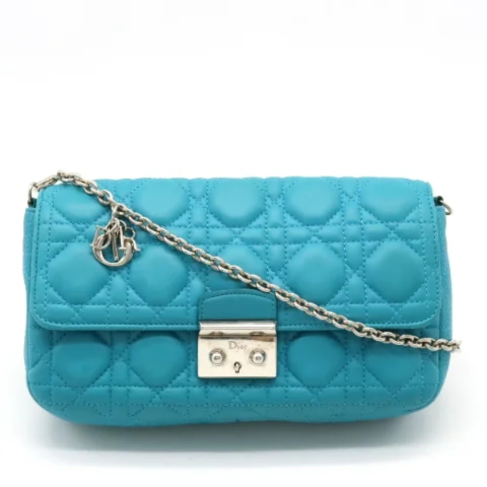 Dior Vintage Pre-owned Leather wallets Blue Dames