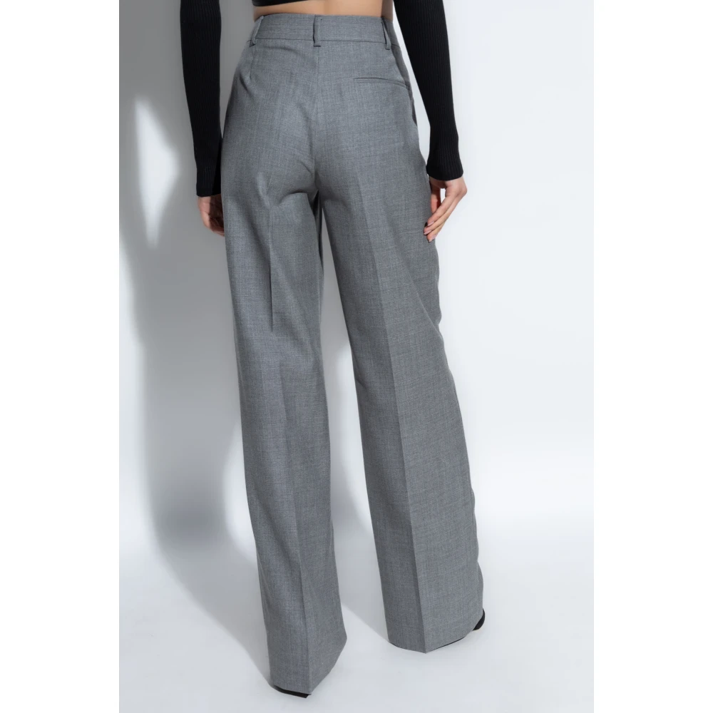 Moschino Wollen geplooide broek Gray Dames