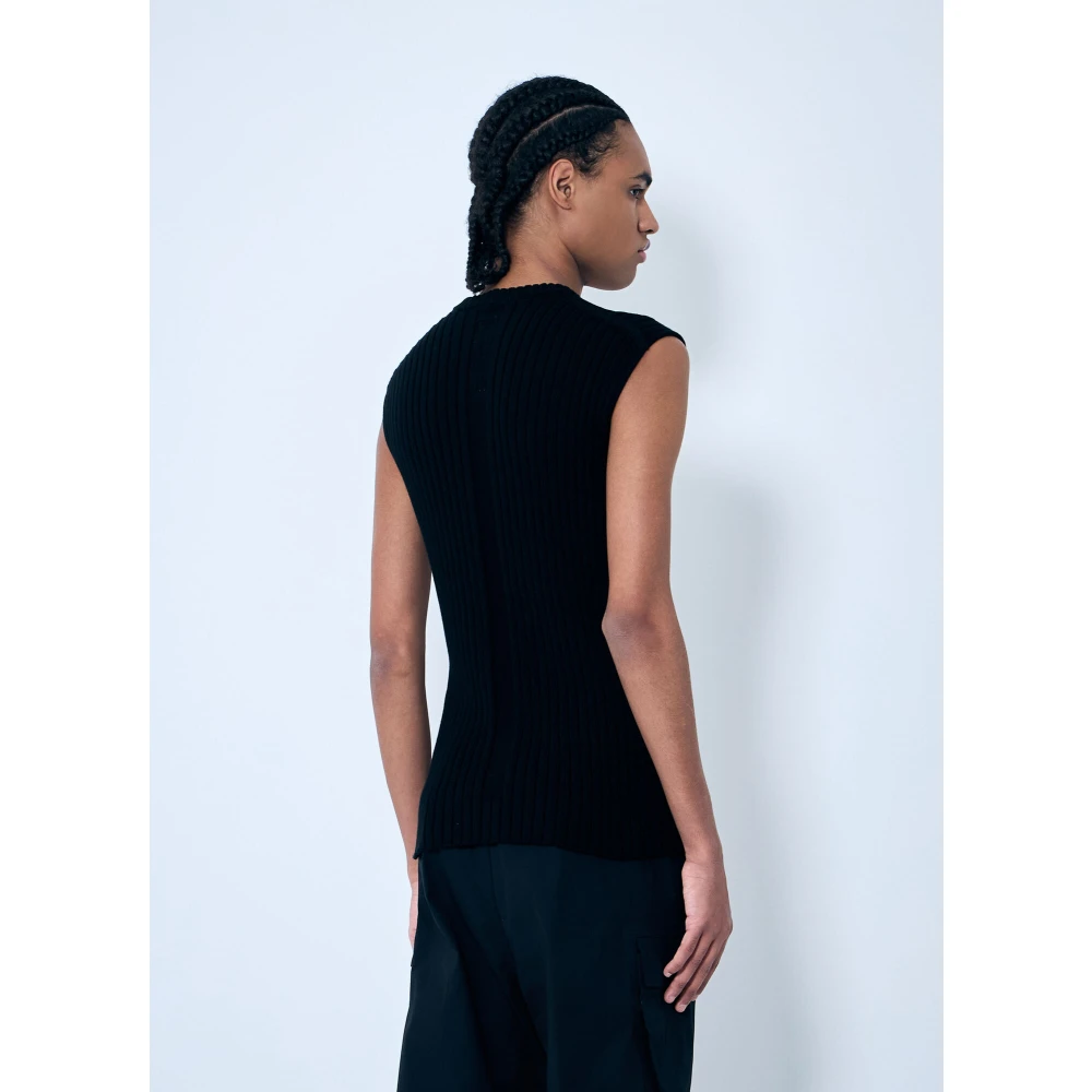 Rick Owens Ribgebreide katoenen top Black Heren