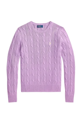 Crew-neck Kabelstickad Tröja