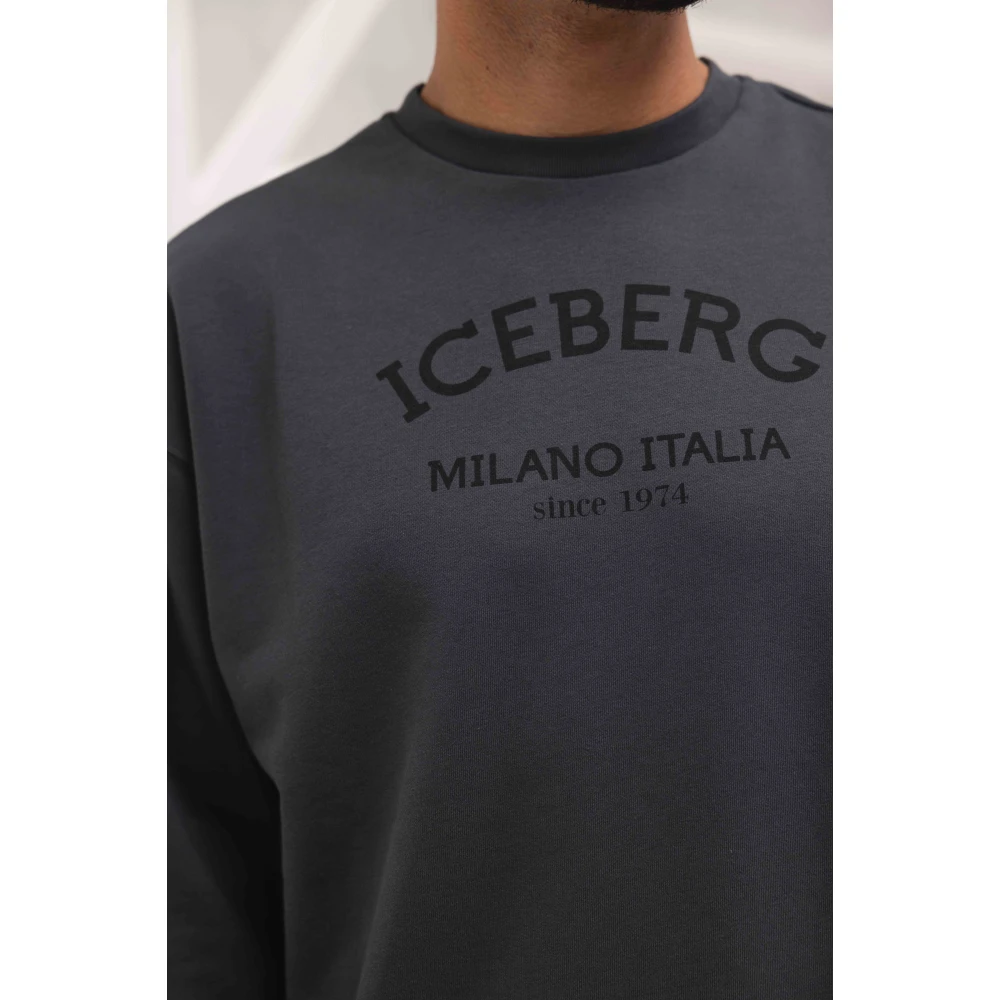 Iceberg Milano Logo Sweater Heren Donkergrijs Gray Heren