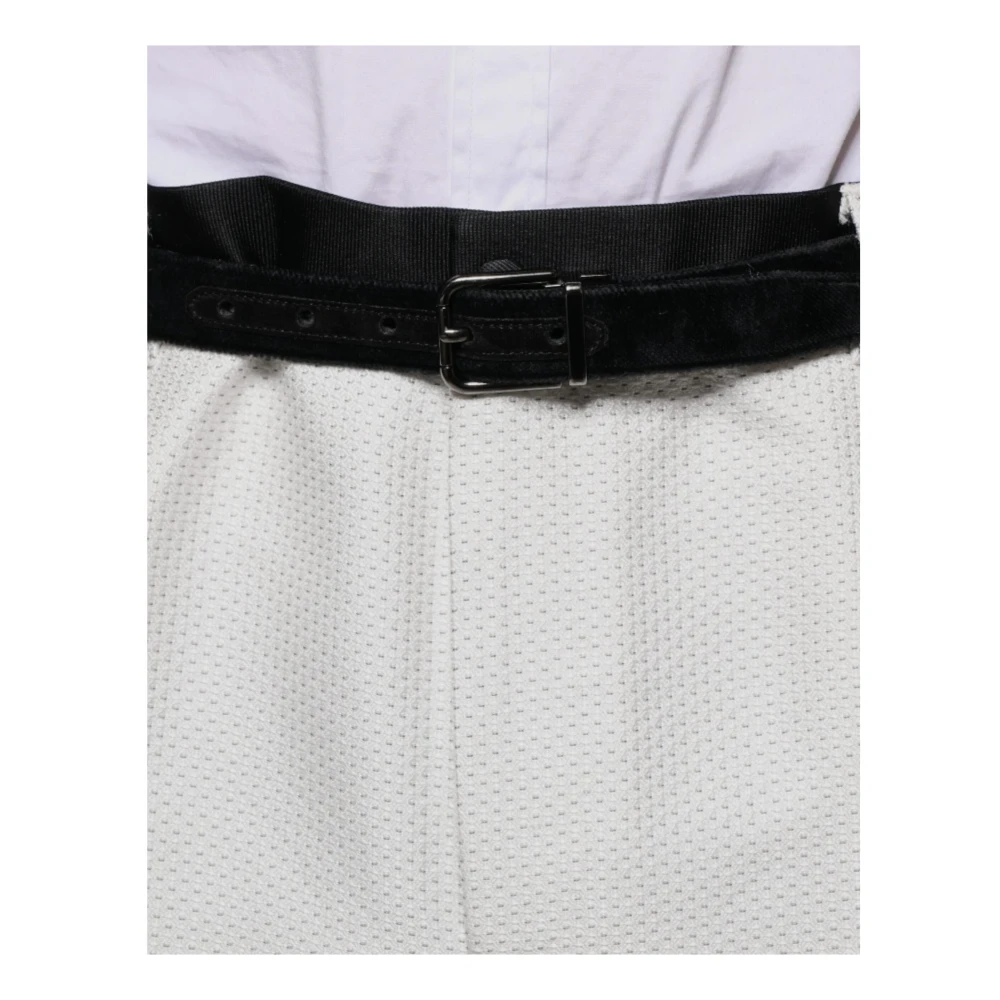 Dolce & Gabbana Zijdeblend Witte Pantalon White Heren