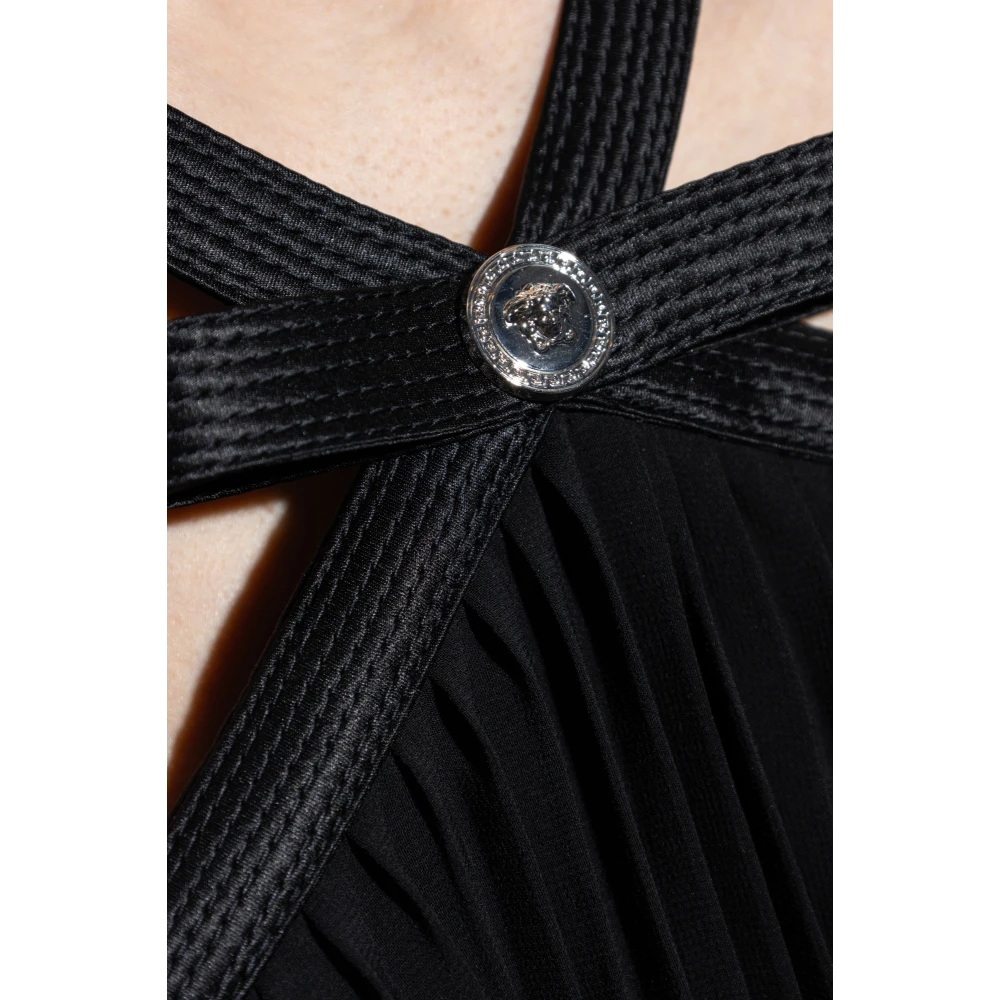 Versace Geplooide hemdjurk Black Dames