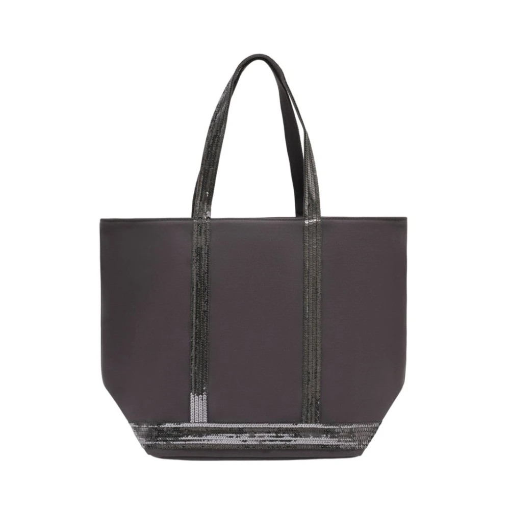 Vanessa Bruno Women's Gray Shopping Bags, One Size, Canvas M Zipped Cabas Tote